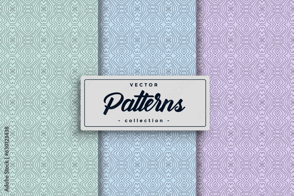 Fototapete collection of swatches seamless pattern vector background diverse compilation of seamless patterns h