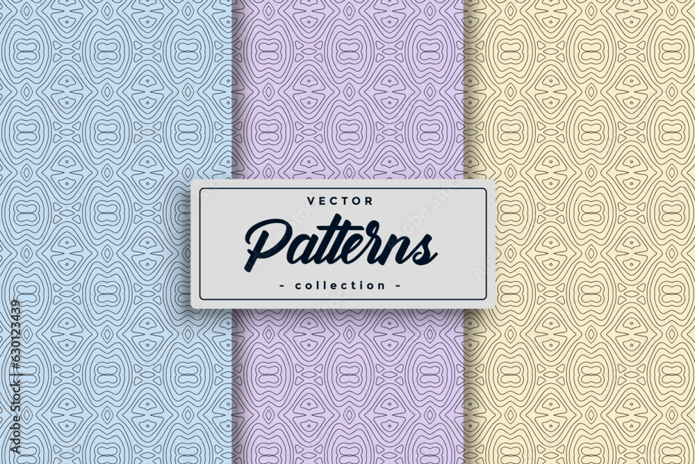 Fototapete collection of swatches seamless pattern vector background diverse compilation of seamless patterns h