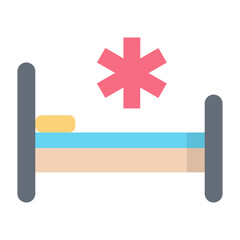 Obraz premium Hospital bed Flat Icon