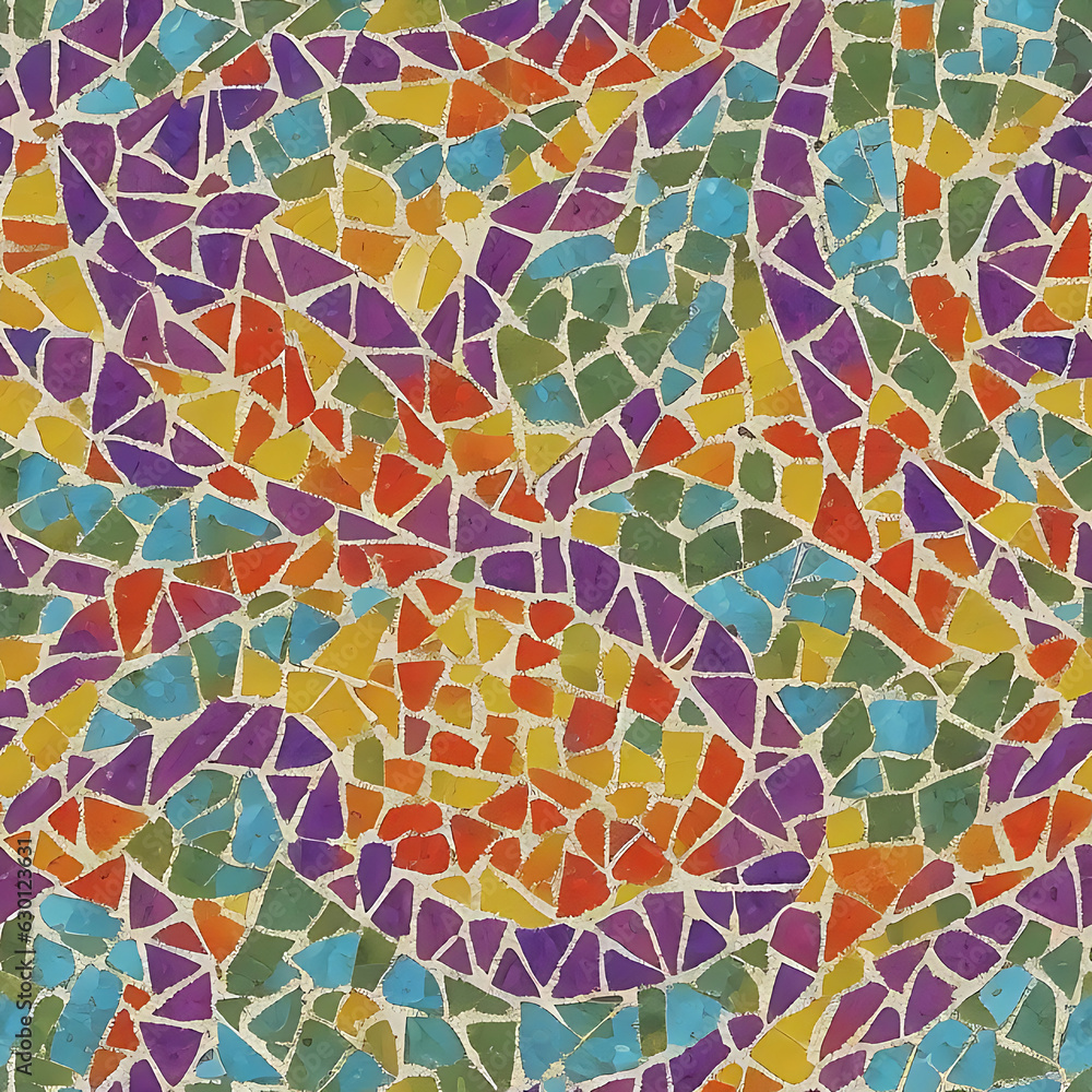 Wall mural Vintage arabian mosaic background AI generative