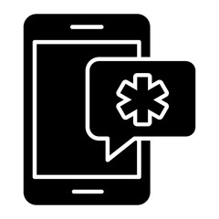 Medical Chat Glyph Icon