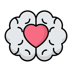 Brain Line Color Icon