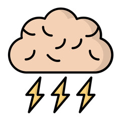 Brainstorming Line Color Icon