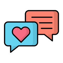 Love Chat Line Color Icon