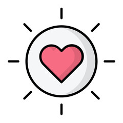 Heart Attraction Line Color Icon