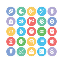 Pack of Sports and Games Flat Icons

