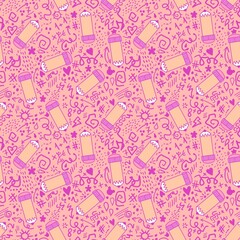 School pencil seamless blackboard doodle pattern for wrapping paper and fabrics and kids clothes print