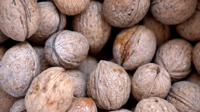 Fresh greek wallnuts macro close up