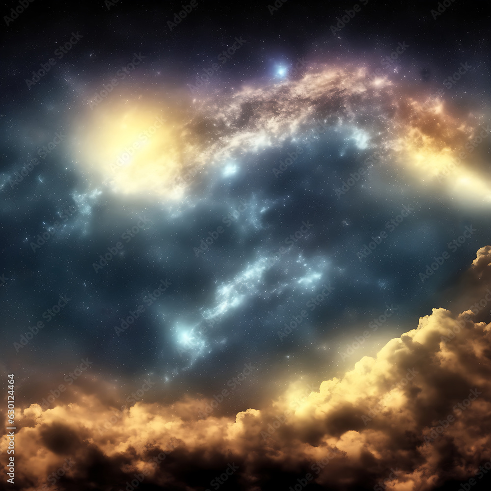 Poster space sky background ai generative