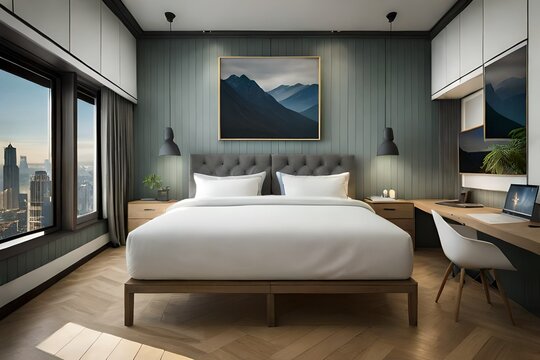 modern living room with beautiful wallpepar