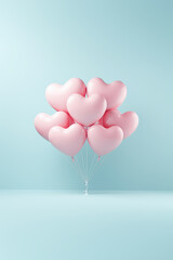 Heart shaped balloon on pastel background. Love, emotion, valentine's day, birthday greeting card. AI generative, illustration