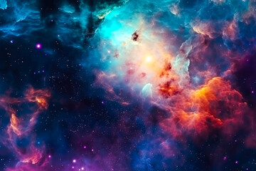 Fototapeta na wymiar Colorful space galaxy cloud nebula. Universe science astronomy. Supernova background wallpaper, starry night