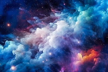 Obraz na płótnie Canvas Colorful space galaxy cloud nebula. Universe science astronomy. Supernova background wallpaper, starry night