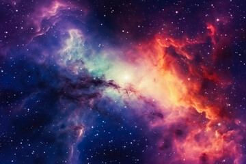 Obraz na płótnie Canvas Colorful space galaxy cloud nebula. Universe science astronomy. Supernova background wallpaper, starry night