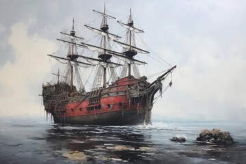 座礁した船,Generative AI AI画像