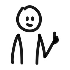 block figure with thumb up gesture doodle art