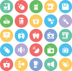 Fototapeta premium Pack of Electronic Machines Flat Icons