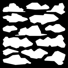 Vector Collection Set of Cloud Silhouettes	
