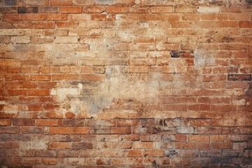 Faded brickwork texture background, worn-out masonry old wall vintage surface, aged rough weathered retro backdrop, subtle orange-brown tones.
