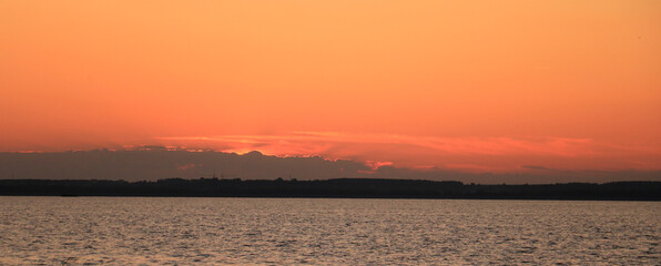 sunset over the river