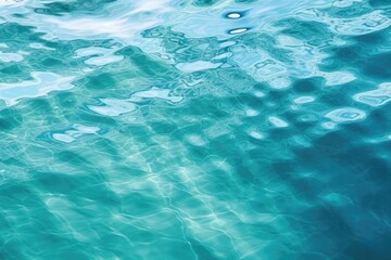 Fototapeta premium Rippling water texture background, gentle water waves and reflections, tranquil blue and green surface, soothing and calming