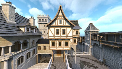 Fototapeta premium 石造りの街並み