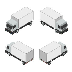 Isometric vector box truck 