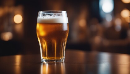 A glass of cold beer