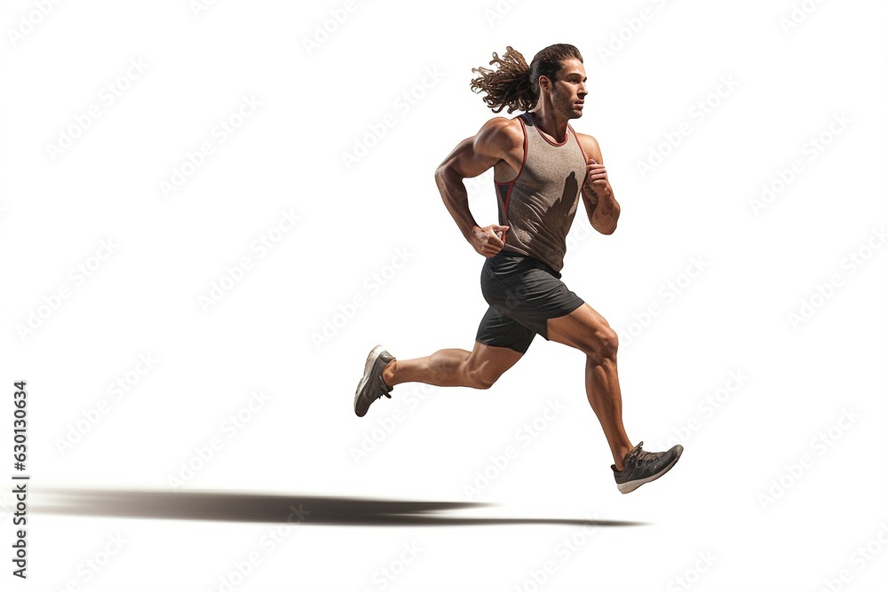 Poster running man isolated on white background