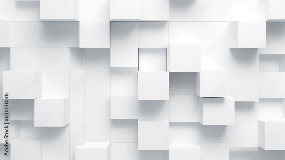 Aufkleber abstract 3d rendering of white cubes. futuristic background design.
