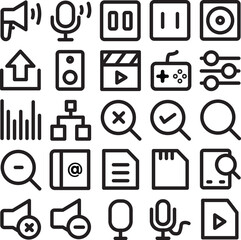 Collection of Finance Bold Line Icons 

