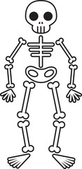 Skeleton Full body cartoon style for Halloween.