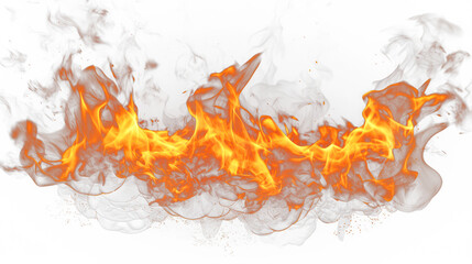 Flame Fire isolated on transparent background fiery 