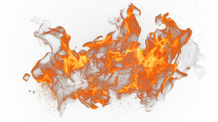 Flame Fire isolated on transparent background fiery 
