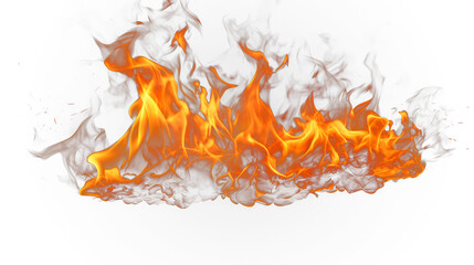Flame Fire isolated on transparent background fiery 