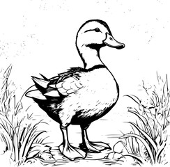 duck on a white background