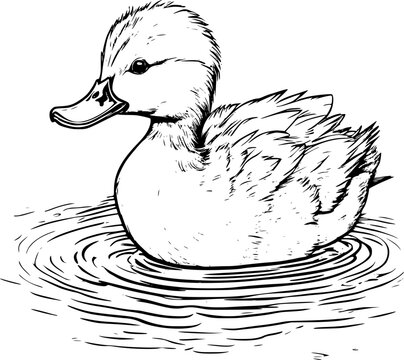 duck on a white