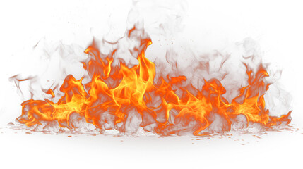 Flame Fire isolated on transparent background fiery  - obrazy, fototapety, plakaty