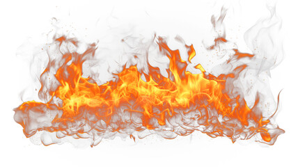 Flame Fire isolated on transparent background fiery 