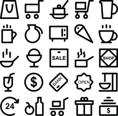 Bold Line Icons of Shopping and eCommerce

