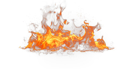 Flame Fire isolated on transparent background fiery 