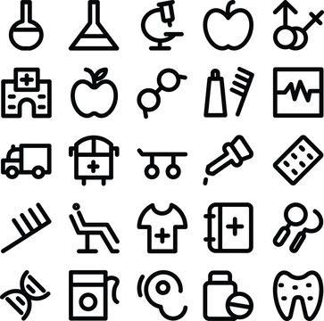 Set of Medical Health Line Icons

