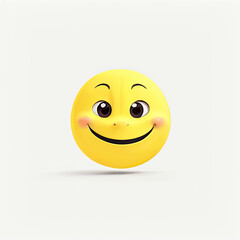 Fototapeta premium Smile icon 3d realistic style and white background. Generative AI