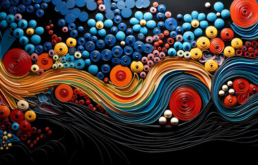 Vibrant Aboriginal Wax-Coated Needlepoint: A Trippy Adventure