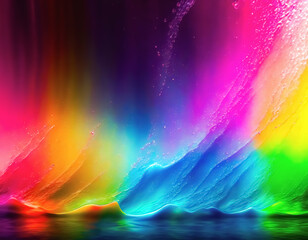 Abstract water wave against a background of rainbow colors