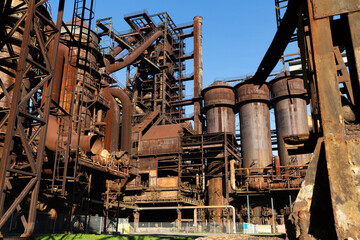 Fototapeta na wymiar Old steel factory in area Dolni Vitkovice, Ostrava, Czech Republic