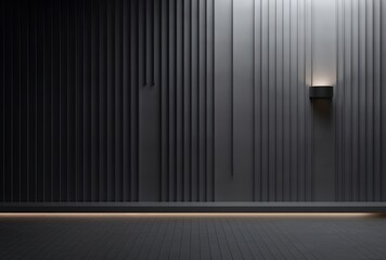 Dark interior with black wall and floor