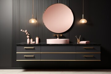 Luxury Bathroom Colorful with High Contrast colors.