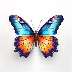 Fototapeta premium Colorful butterfly isolated on white background