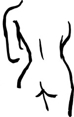 Line art woman body silhouette.